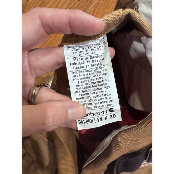 Carhartt Insulated Bibs Overalls Men’s Size 44x30 R41-BRN Good Working Condition - Picture 5 of 6